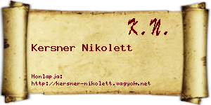 Kersner Nikolett névjegykártya